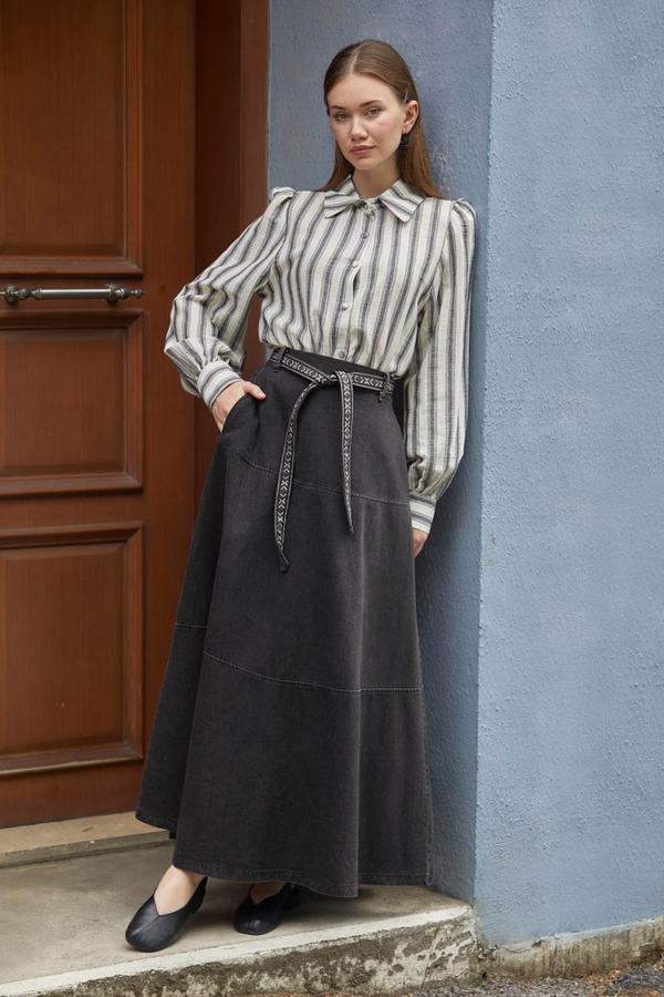 Akel Denim Etek Siyah - 1