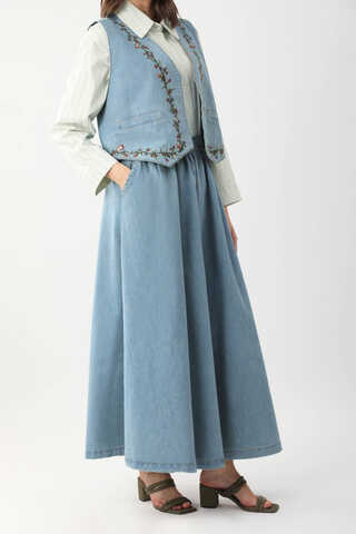 Alçiçek Denim Takım Açık Mavi - 4