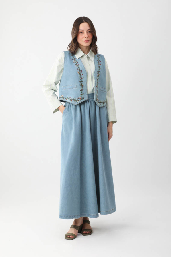 Alçiçek Denim Takım Açık Mavi - 3