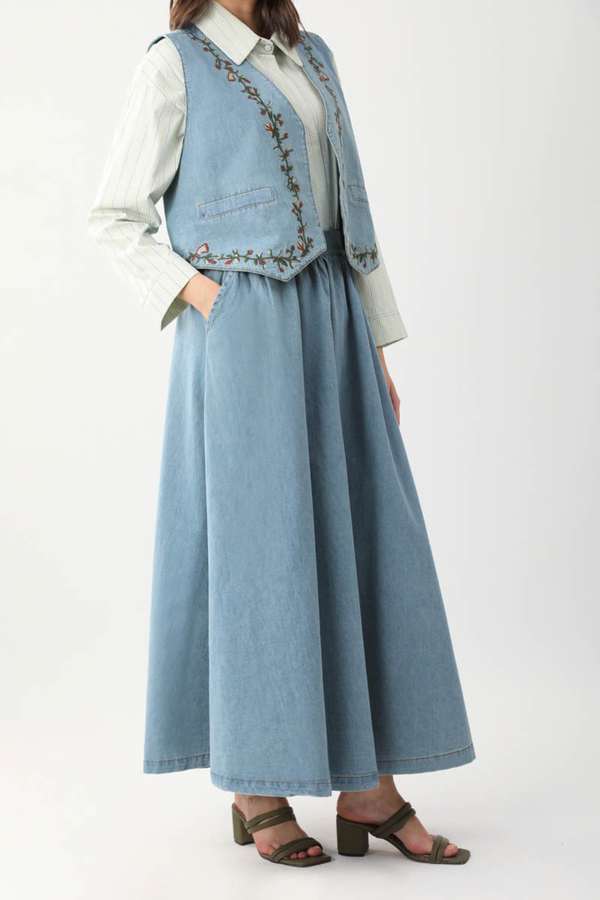 Alçiçek Denim Takım Açık Mavi - 4