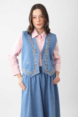 Alçiçek Denim Takım Koyu Mavi - 8