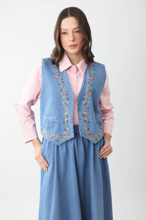 Alçiçek Denim Takım Koyu Mavi - 8