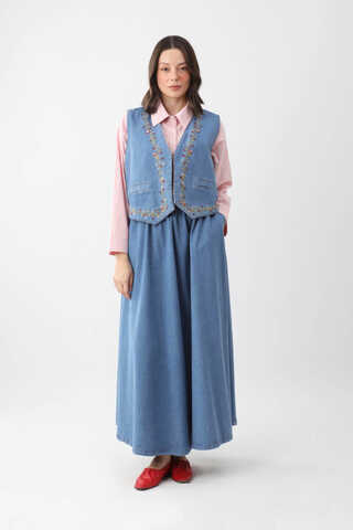 Alçiçek Denim Takım Koyu Mavi - 1