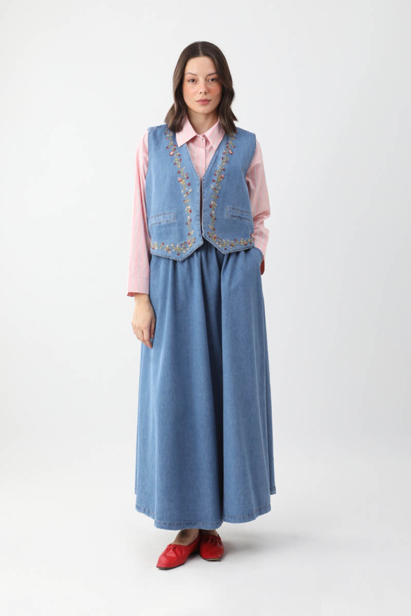 Alçiçek Denim Takım Koyu Mavi - 1