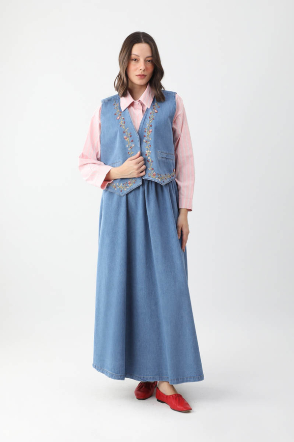 Alçiçek Denim Takım Koyu Mavi - 3