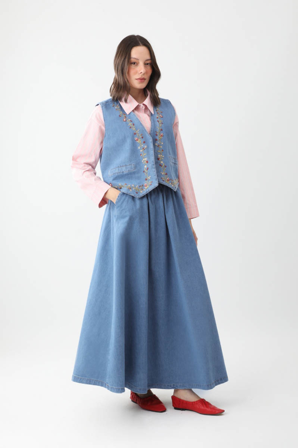 Alçiçek Denim Takım Koyu Mavi - 4