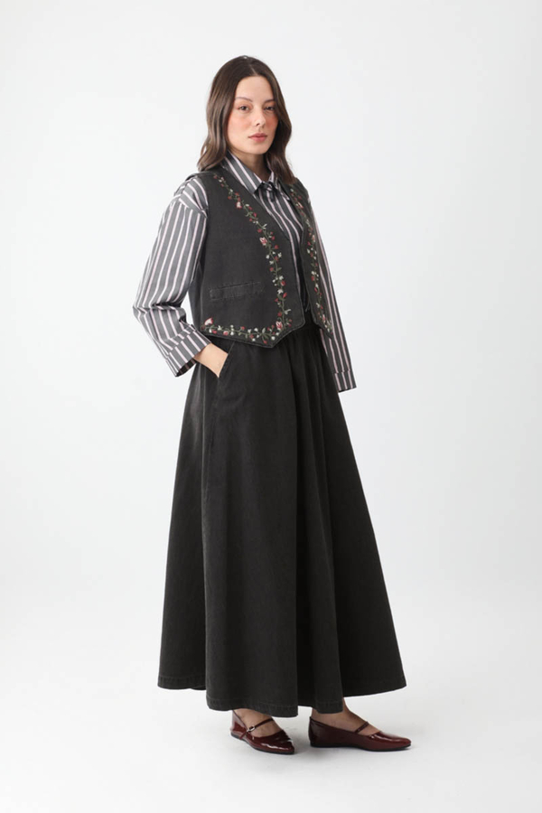 Alçiçek Denim Takım Siyah - 4