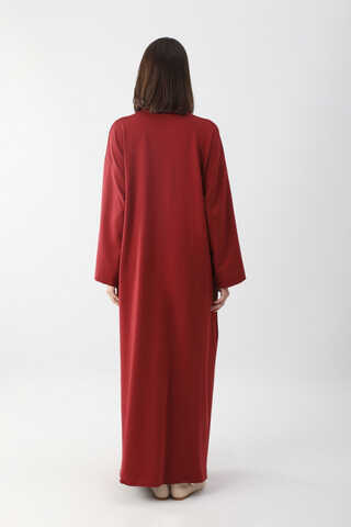 Anadolu Desen Baskılı Sweat Elbise Kırmızı - 10