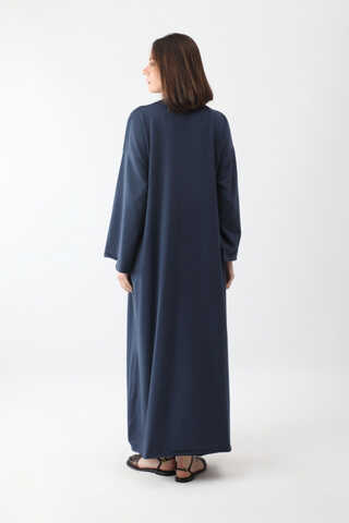 Anadolu Desen Baskılı Sweat Elbise Lacivert - 10