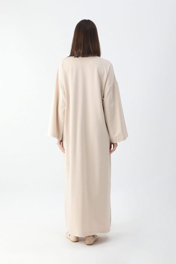 Anadolu Desen Baskılı Sweat Elbise Taş - 10