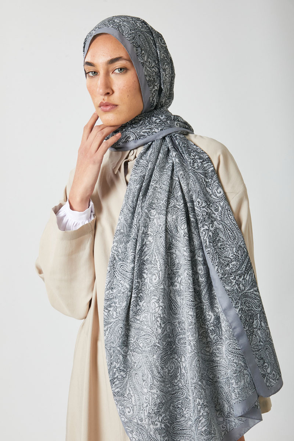 Anadolu Desen Şal Açık Gri 