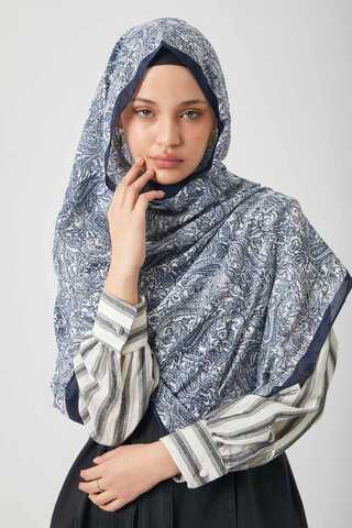 Anadolu Desen Şal Lacivert - 3