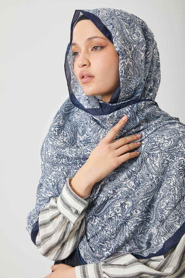 Anadolu Desen Şal Lacivert - 4