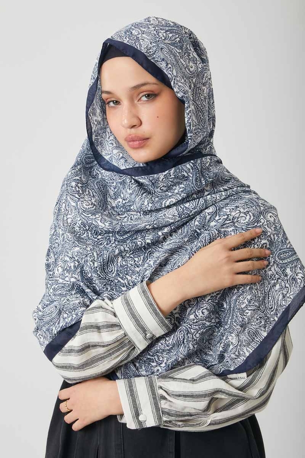 Anadolu Desen Şal Lacivert - 5