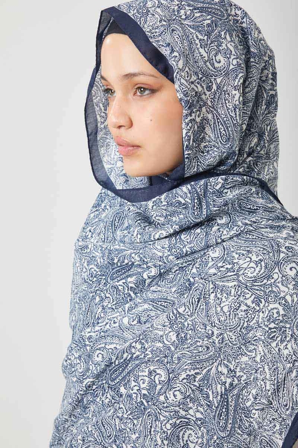 Anadolu Desen Şal Lacivert - 7