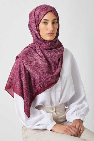 Anadolu Desen Şal Mürdüm - 2