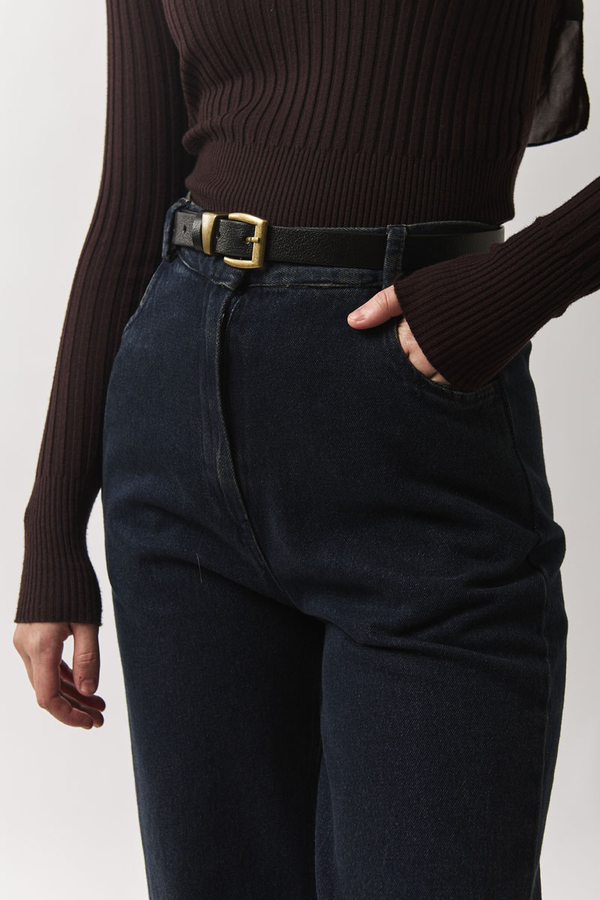 Antique Buckle Belt Black