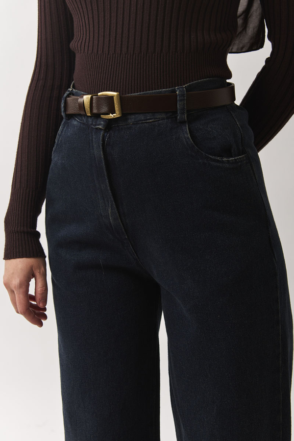 Antique Buckle Belt Brown - 4