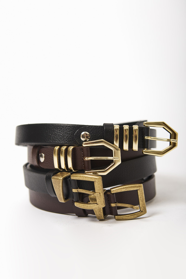 Antique Buckle Belt Brown - 6