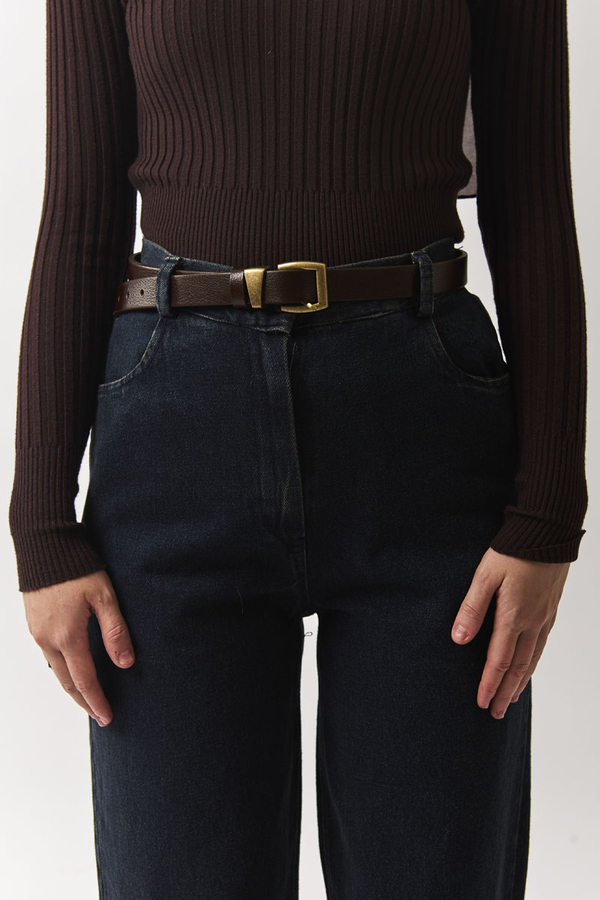 Antique Buckle Belt Brown (1)