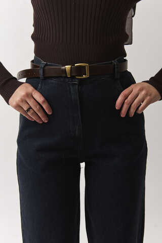 Antique Buckle Belt Brown - 5