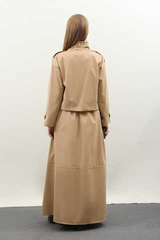 Apolet Detaylı Etek Takım Camel - 9