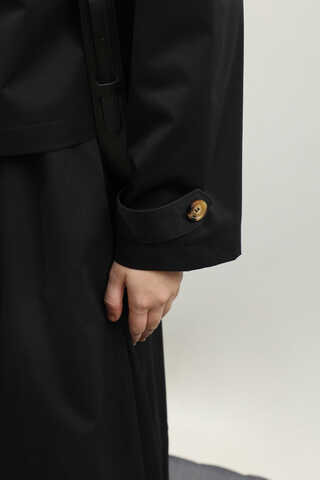 Apolet Detaylı Etek Takım Siyah - 9