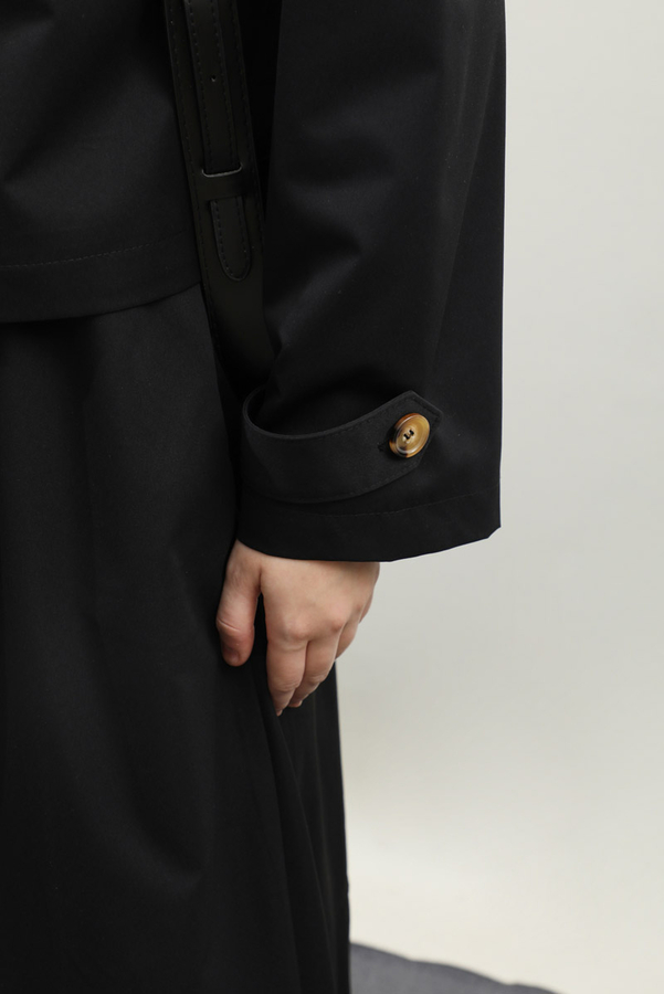 Apolet Detaylı Etek Takım Siyah - 9