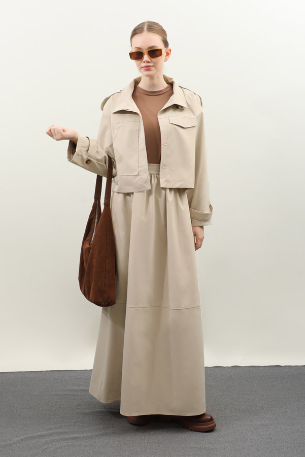 Apolet Detaylı Etek Takım Taş - 10