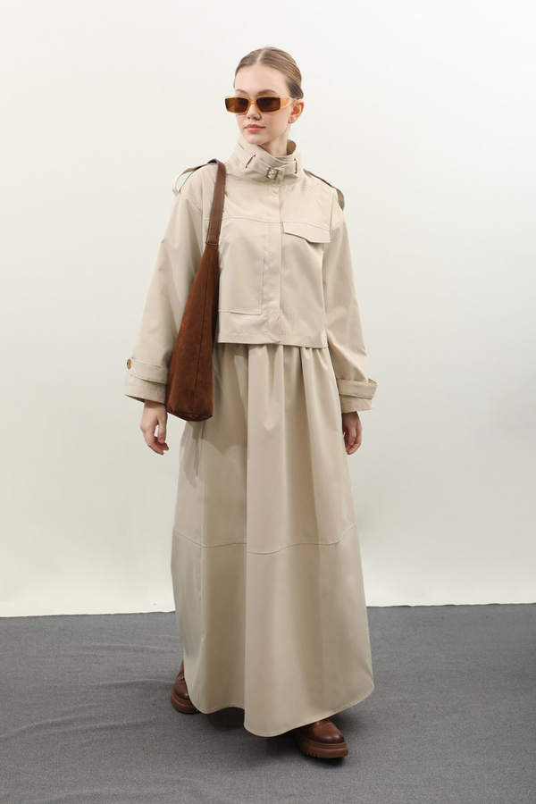 Apolet Detaylı Etek Takım Taş - 14