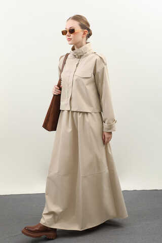 Apolet Detaylı Etek Takım Taş - 16