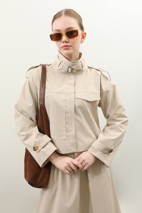 Apolet Detaylı Etek Takım Taş - 9