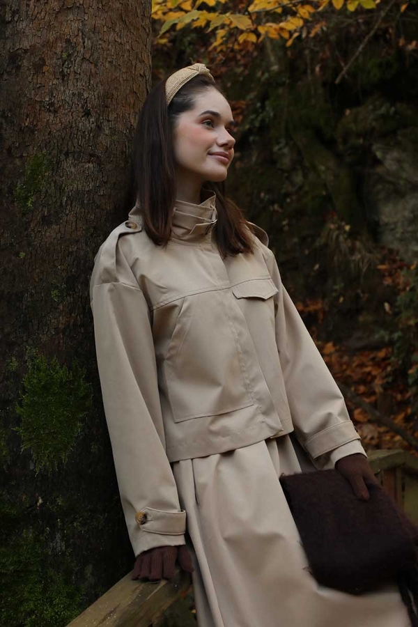 Apolet Detaylı Etek Takım Taş - 1