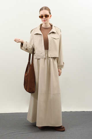 Apolet Detaylı Etek Takım Taş - 10