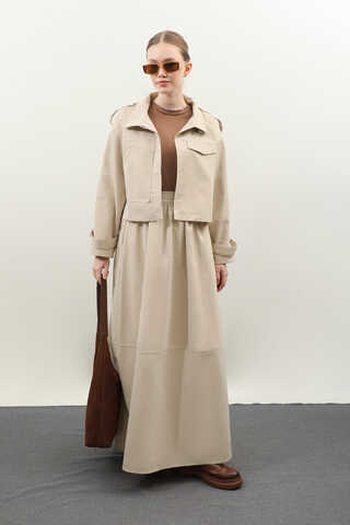 Apolet Detaylı Etek Takım Taş - 12