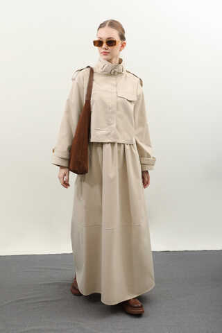 Apolet Detaylı Etek Takım Taş - 14