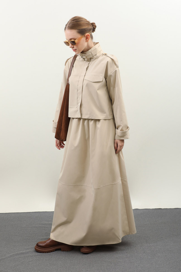 Apolet Detaylı Etek Takım Taş - 15