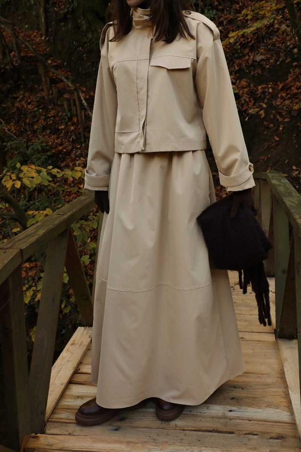 Apolet Detaylı Etek Takım Taş - 8