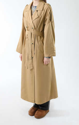 Apolet Detaylı Uzun Trenç Camel - 3