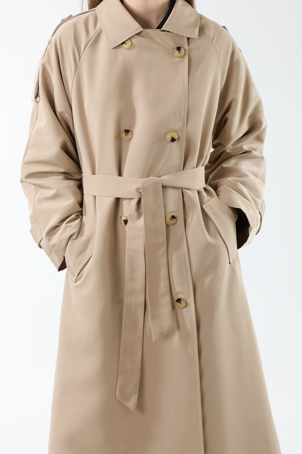 Apolet Detaylı Uzun Trenç Taş - 6