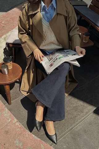 Apoletli Kruvaze Trençkot Haki - 1