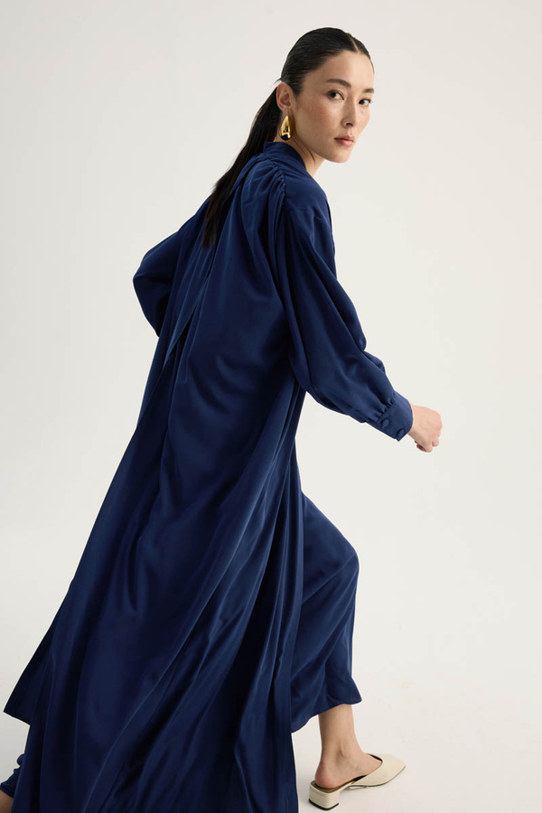 Arka Parçalı Abaya Takım Lacivert - 10