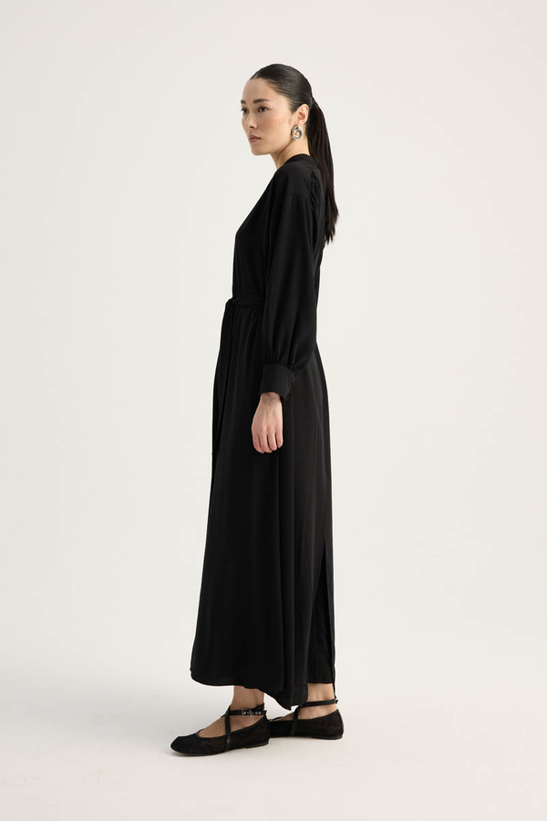 Arka Parçalı Abaya Takım Siyah - 6