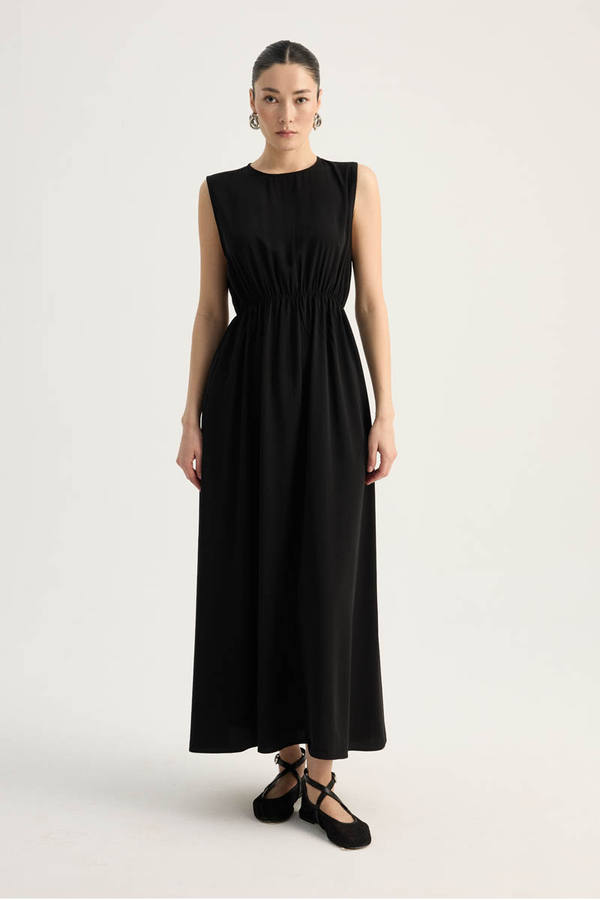 Arka Parçalı Abaya Takım Siyah - 9