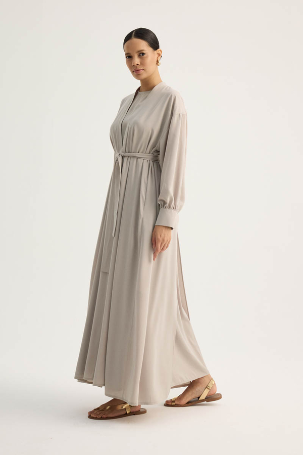 Arka Parçalı Abaya Takım Taş - 8