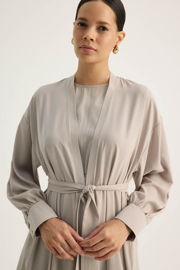 Arka Parçalı Abaya Takım Taş - 6