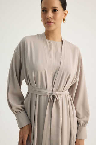 Arka Parçalı Abaya Takım Taş - 12