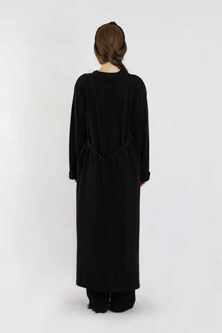 Arkadan Kuşaklı Triko Hırka Siyah - 6