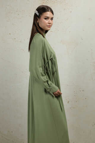 Asimetrik Büzgülü Elbise Mint - 6
