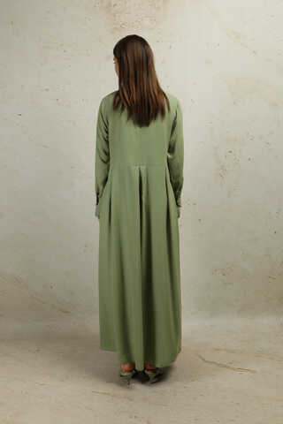 Asimetrik Büzgülü Elbise Mint - 7
